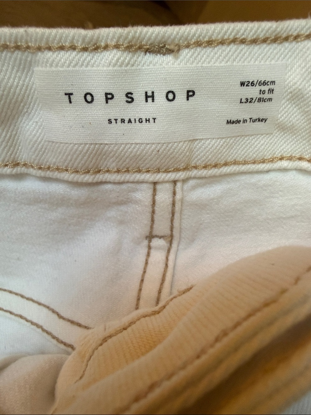 NWT TOPSHOP Women’s High-Rise Straight Jeans in LT white cream US 4. - Picture 5 of 6
